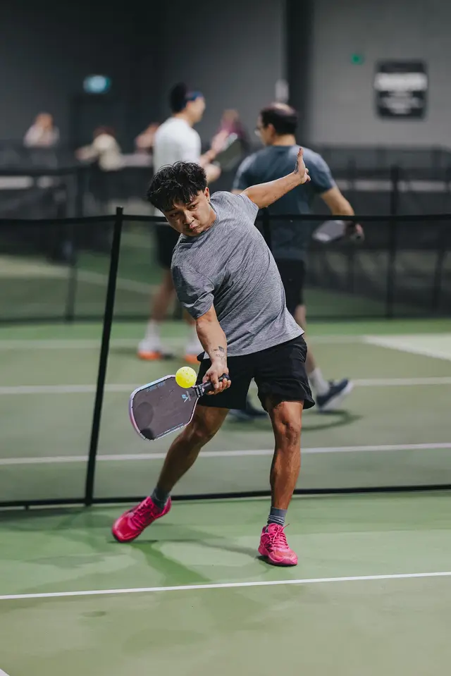 Low forehand drive — Pickleholic Doubles Series 2026 Winter Edition