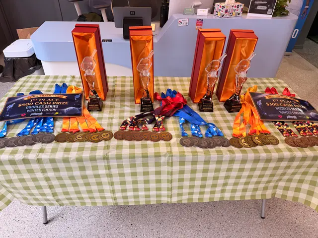 Trophies and medals, ready to go — Pickleholic Doubles Series 2026 Winter Edition